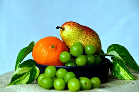 新鲜有机葡萄鲜橙甜梨图片